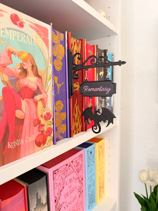 Cartel decorativo para estanteria - Libros - Dragón