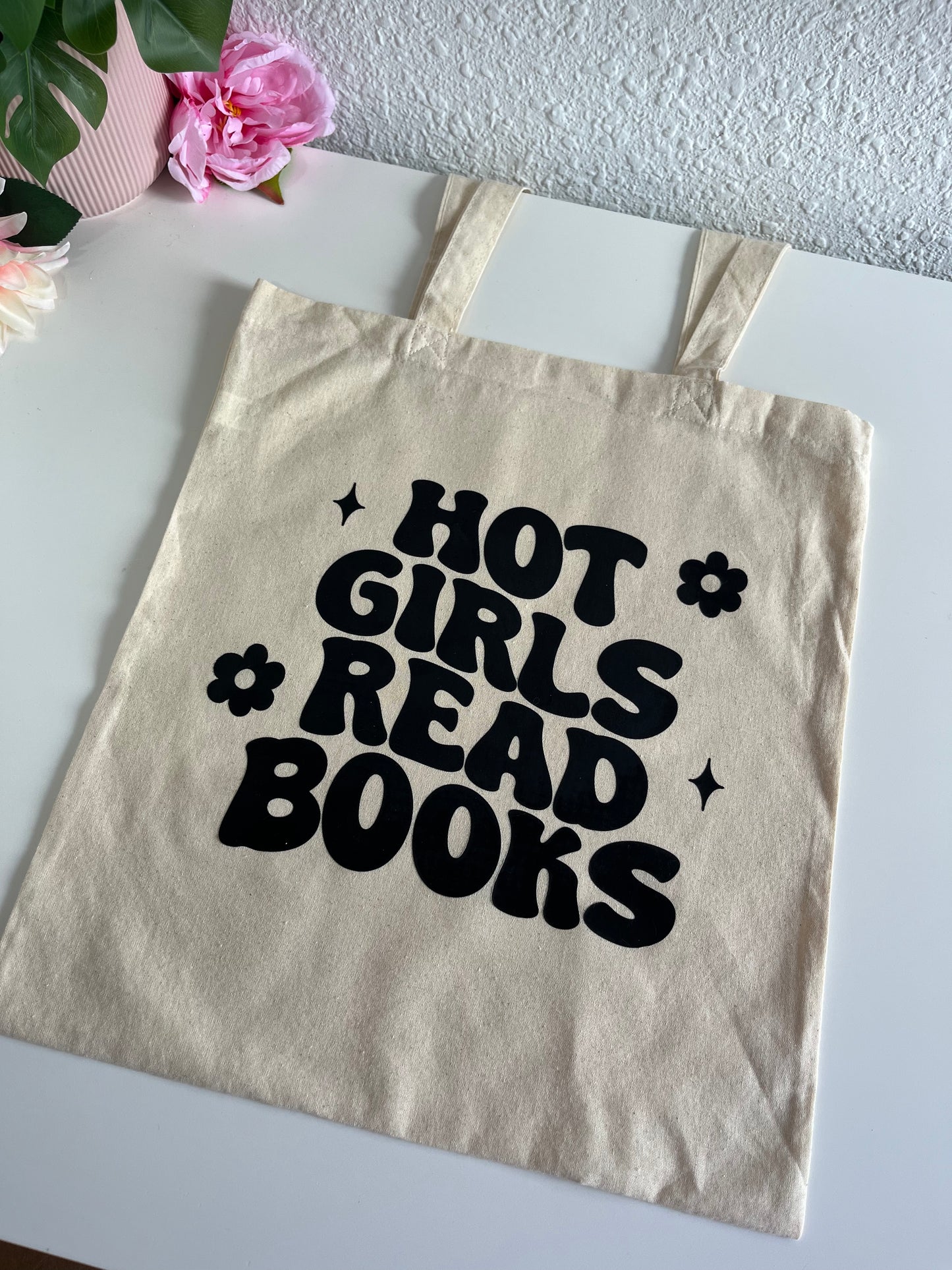 Totebag "Hot girls read books" Black