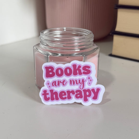 Pegatina "Books are my therapy"
