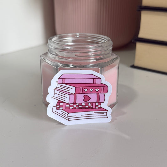Horizontal Pink Book Sticker