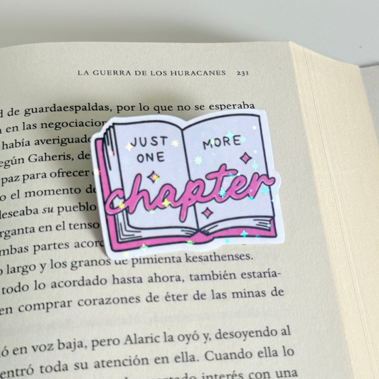 Pegatina holo con brillitos "One more chapter"