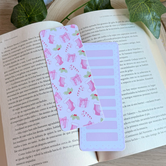 Marcapáginas postits navidad rosa