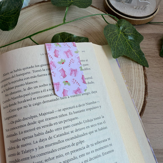 Marcapáginas magnético tab navidad rosa