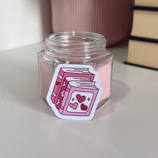 Vertical Pink Book Sticker