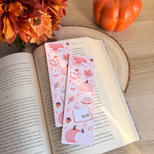 🍁 Marcapáginas tradicional - otoño rosa