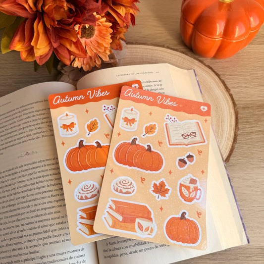 🍁 Hoja de pegatinas otoño naranja