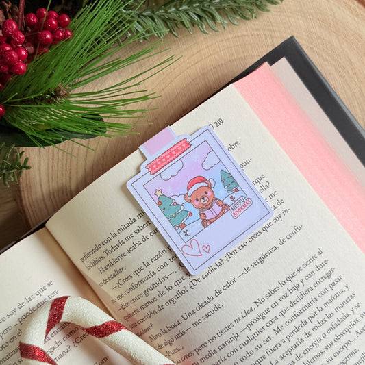 Marcapáginas magnetico - Christmas polaroid